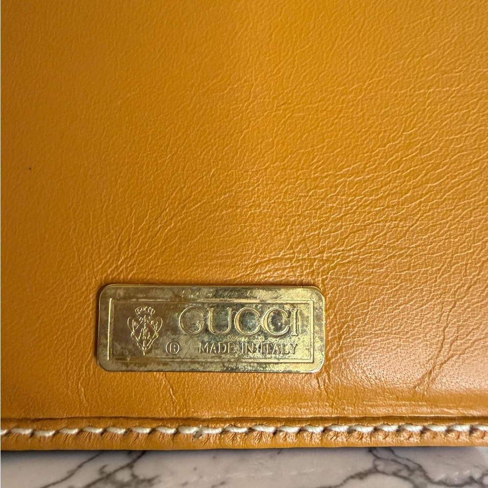 VINTAGE Gucci GG Canvas Bifold Wallet Tan Leather ( 90’s) - Picture 6 of 11